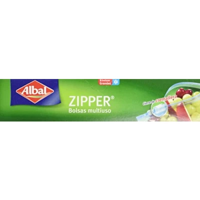 Image de Set de Sacs Réutilisables Hermétiques Albal Zipper 3 L Polyvalents 8 Unités
