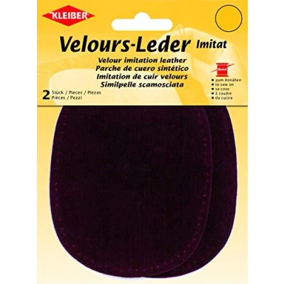 Image de Kleiber 12.5 x 10 cm Patchs à Coudre Simili Daim pour Genoux/Coudes ovales, Prune