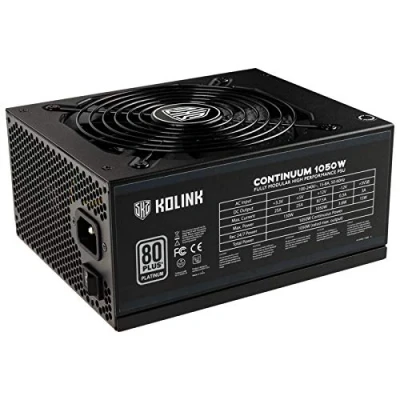 Image de Kolink Continuum 80 Plus Platinum Alimentation Modulaire 1050W Power Supply Haute Performance ATX PC Alimention Silencieuse