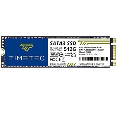 Image de Timetec 512 Go SSD 3D NAND TLC SATA III 6 GB/s M.2 2280 NGFF 256 ToW Vitesse de Lecture jusqu&#039;à 550 Mo/s SLC Cache Performance Boost Disque Interne pour PC Ordinateur Portable et Bureau