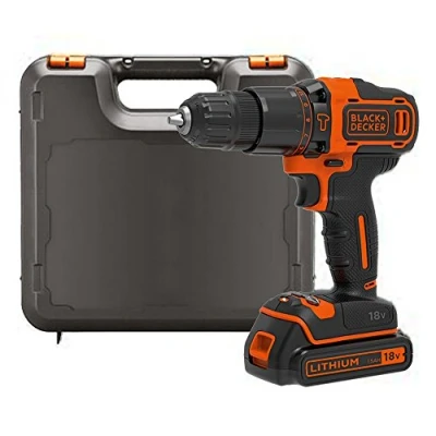 Image de BLACK+DECKER BDCHD18K QW Perceuse à percussion sans fil 2 vitesses Chargeur inclus Livrée en Coffret, 18V, 1 batterie