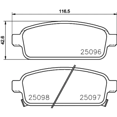 Image de HELLA 8DB 355 015 221 Jeu de plaquettes frein avec indicateur d&#039;usure accessoires OPEL: Mokka / X, Astra J 5 portes, GTC