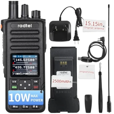 Image de Radtel RT 730 10W Ham Radio Air Band Walkie Talkie, Full 199CH HT, Rechargeable Long Range Handheld Two Way with USB C Battery, NOAA, FM, &amp; AM Frequency Capabilities (en Anglais)