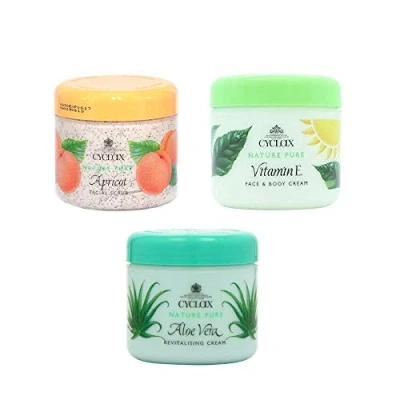 Image de Cyclax Soin Visage et Corps 300 ml Abricot + Vitamine E Aloe Vera Pack de 3