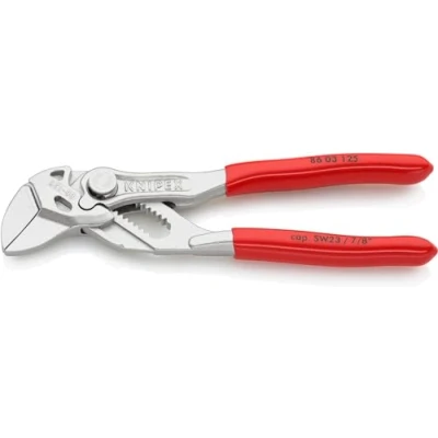 Image de Knipex Mini pince clé et à la fois chromée, gainées en plastique 125 mm (carte LS/blister) 86 03 SB