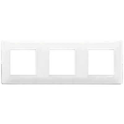 Image de Vimar 14644.41 Plana Plaque 6 modules (2+2+2 entraxe 71 mm), technopolymère, Reflex neige