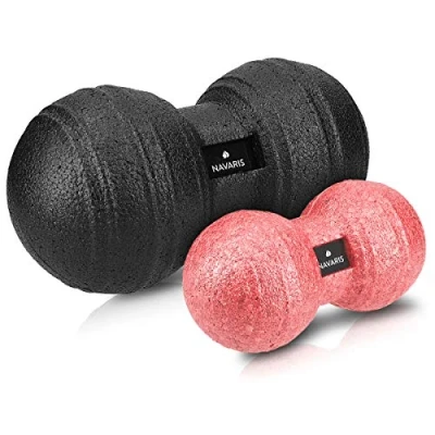 Image de Navaris Double balle de massage Boules auto point trigger en forme cacahuète pour relaxation des muscles Balles Peanut