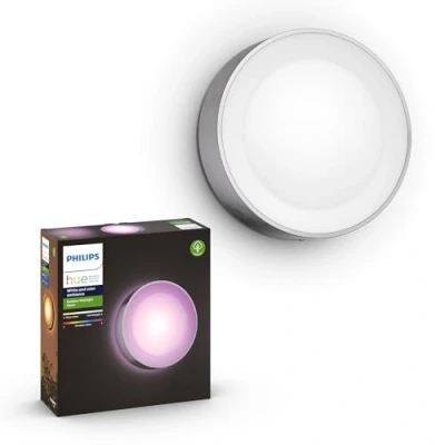 Image de Philips Hue White &amp; Color ambiance DAYLO, Applique Murale extérieure, inox, fonctionne avec Alexa, Google Assistant et Apple Homekit