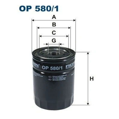Image de FILTRON OP 580/1 Filtre à huile 1 12 UNF avec un clapet de non retour vissé LAND ROVER: 88/109 Mk3 SUV Cabriolet,