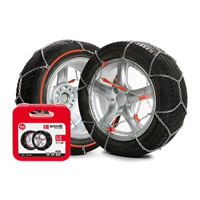 Image de E 9 NEO Lot de 2 chaînes à neige métalliques avec maillon mm NEO, taille 130 (voir les mesures compatibles dans la description)