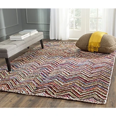 Image de Safavieh Grand Tapis de Salon rectangulaire pour Une Utilisation en intérieur, Mélange Coton, Multicolore, 200 X 300 cm
