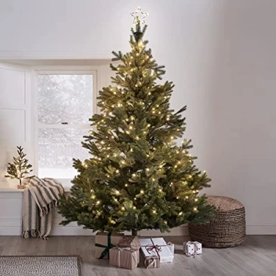 Image de Lights4fun Déco Cimier de Sapin en Étoile Lumineuse Osby avec Rideau pour Intérieur