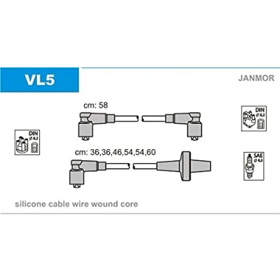 Image de JANMOR VL5 Jeu De Fils d&#039;Allumage VOLVO: 240 Break, Berline, 760 Berline