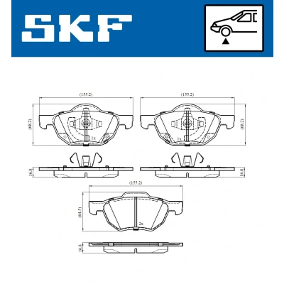 Image de SKF VKBP 80518 A Jeu de plaquettes frein avec indicateur d&#039;usure
