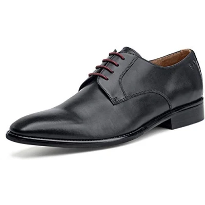 Image de Digel Simon Chaussures d&#039;affaires à lacets en cuir lisse Pour homme basses le bureau Élégantes Uni Bleu foncé Simples et élégantes Classiques,