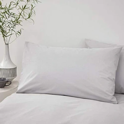 Image de Bianca Paire de taies d&#039;oreiller Standard en Coton Bio 200 Fils Argent