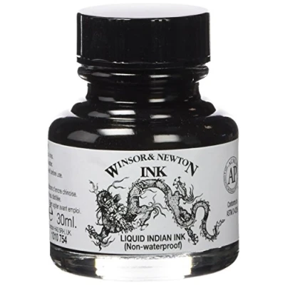 Image de Winsor &amp; Newton Encre de Chine Liquide Flacon 30ml 754 Noir