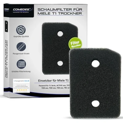 Image de Comedes filtre éponge adapté à la pompe chaleur du sèche linge Miele Peut être utilisé place 9164761 mousse, de base, échangeur (Jeu 3)