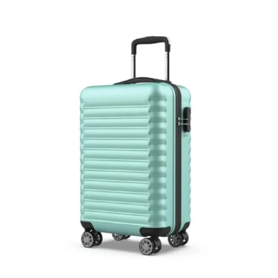 Image de NUMADA Valise Cabine Upfly 20&#039; ABS (53x33,5x22cm) avec Fermeture à Combinaison et 4 roulettes Doubles 360. Bagage Rigide résistante légère intérieur compartimenté Vert
