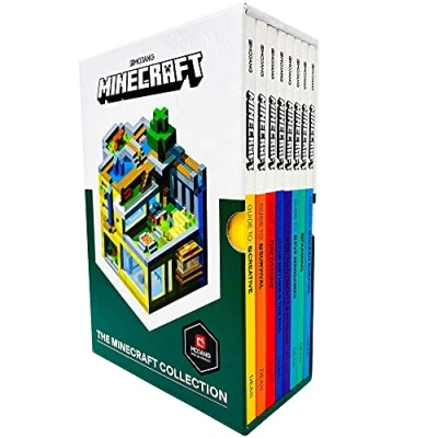Image de Coffret de 8 livres The Minecraft Collection (Guides Minecraft) (Création, Survie, Redstone, Nether &amp; End, Améliorations et potions, Mini jeux PVP, Agriculture survie en océan)