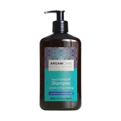 Image de Arganicare Gamme Argan SHAMPOING TRAITANT &amp; RÉÉQUILIBRANT ANTIPELLICULAIRE A l&#039;huile d&#039;Argan Bio Nettoie Protège Anti Démangeaisons Irritation Haute hydratation 400 mL