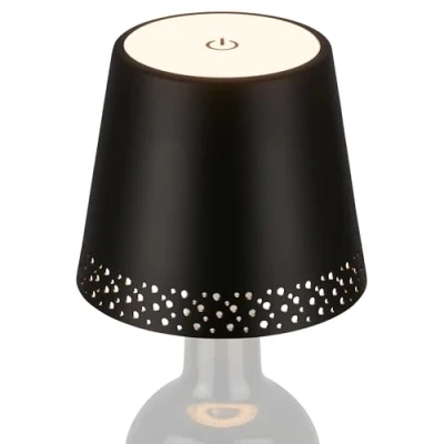 Image de BRILONER Lampe bouteille LED à intensité variable, poser LED, de lecture, Lumière blanche chaude, 110x90 cm (DxH), Noir