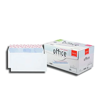Image de ELCO Enveloppe de Bureau DIN longue 80 g/m² Certifié FSC avec Fermeture Adhésive dans une Boîte Magasin 200 Pièces Blanc