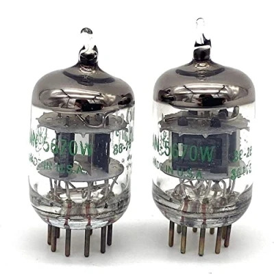 Image de Fasizi Paire de tubes à vide GE5670 7 broches pour 6N3 6H3n 2C51 anneau d&#039;écran noir