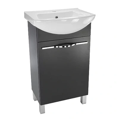 Image de paplinskimoebel Meuble de Salle Bain avec lavabo 50 x 40 84,5 cm WC sous Rangement, Vasque