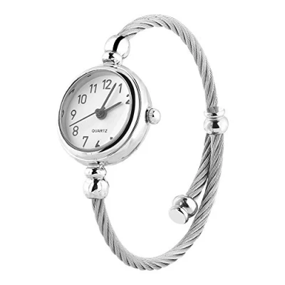 Image de Montre à quartz pour femme Femmes analogique Quartz, bracelet ouvert avec en alliage rond femelle(#04)