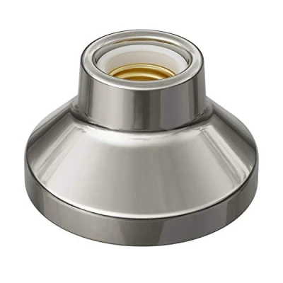 Image de ledscom.de Plafonnier/douille de lampe ELEKTRA, porcelaine, argent brillant, 1x E27 max. 300W, design bar, d&#039;ambiance, pied E27, 1 flamme, tendance, cuisine, table à manger, chambre