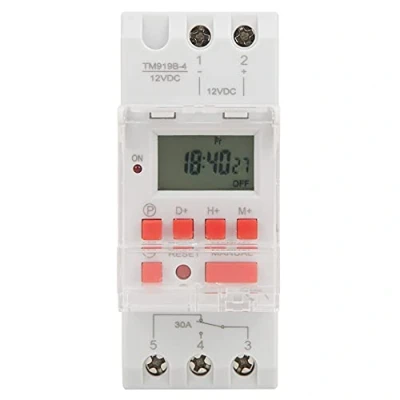 Image de Programmateur Horaire Electrique Minuterie Relais Interrupteur afficheur LCD Préréglage Hebdomadaire Programmable, 12V DC 30a Numérique