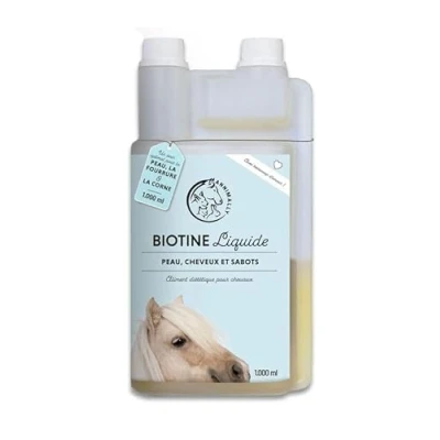Image de Cheval Biotine Zinc Liquide 1000 ML Soin pour la Peau, Les Poils et Sabots des Chevaux Biotine, MSM Un Pelage sain du