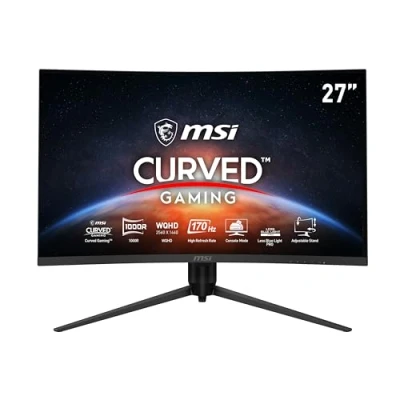 Image de MSI G271CQP E2 Écran PC Gaming Incurvé 27&quot; WQHD Dalle VA 1000R, 2560x1440, 170Hz / 1ms, 16:9, Adaptive Sync HDMI 2.0b, DisplayPort 1.4