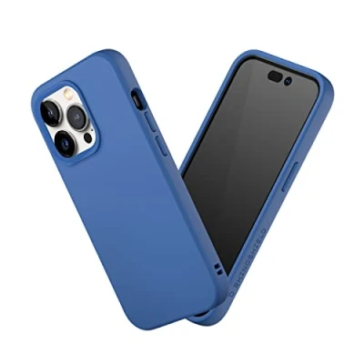 Image de RhinoShield Coque Compatible avec [iPhone 14 Pro] SolidSuit Fine Technologie d&#039;absorption des Chocs et Finition Premium Mate Bleu Cobalt