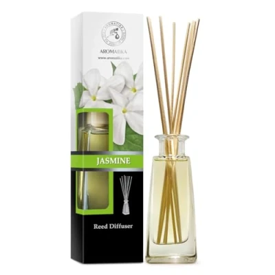 Image de Diffuseur Parfum de Jasmin 100ml Fragrance Fraîche et Longue Durée Desodorisant Maison Arôme Floral avec Les Bâtons Aromathérapie Spa Club Reed Diffuser Jasmine