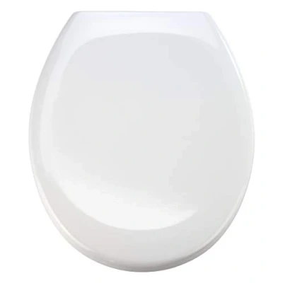 Image de WENKO Abattant WC Premium Ottana avec frein de chute Lunette toilettes clipsable fixation en acier inox Tampon mural Duroplast résistant et hygiénique 37.5 x 44.5 cm Blanc