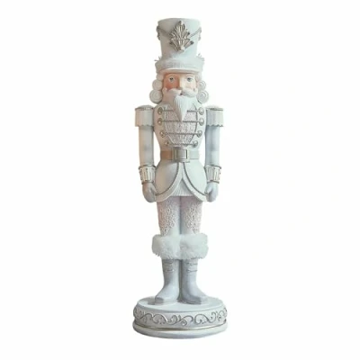 Image de Loberon Deko nussknacker Moriette, Peint à la Main, Design Riche en détails, Figurine de Noël, décoration Noël Classique, polyrésine, Paillettes, Blanc/argenté