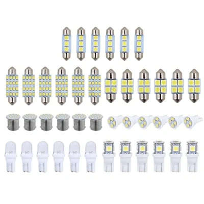 Image de MOMOTOU 42 Pièces Voiture Lumière Intérieure T10 W5W 6000K Blanc Led Carte Dôme Porte Coffre Plaque D&#039;Immatriculation Ampoules (42PCS)