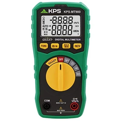 Image de KPS MT900 Multimètre numérique SMART 6000 points, catégorie III 600 V, tension DC/AC, résistance 10 MΩ, fréquence 3 Mhz, cycle de travail, auto échelle, NCV (détection sans contact)