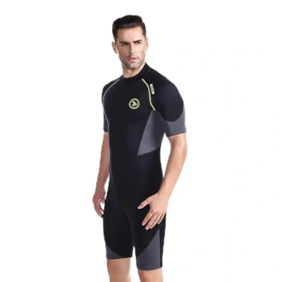 Image de ZCCO Combinaison de plongée Courte en néoprène qualité supérieure avec Fermeture éclair dans Le Dos pour Homme 1,5 mm sous Marine, Tuba, Surf（4XL）