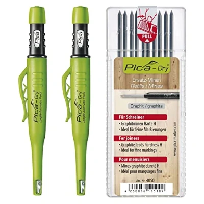 Image de Lot de 3 crayons picas automatiques avec 10 mines graphite H Pour le dessin