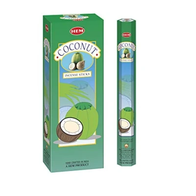 Image de Nouveau : Ourlet Hexa de bâtons d&#039;encens Noix coco 20 bâtons, 6packs = 120 bâtonnets