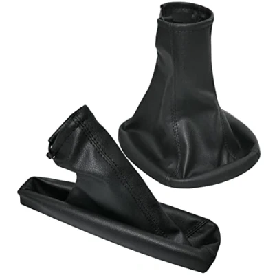 Image de AERZETIX C57723 Soufflet de levier vitesse et frein à main compatible avec Opel Vectra B 1995 2002 couleur: noir en cuir synthétique