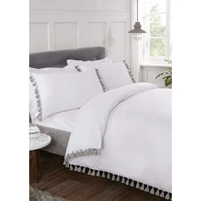Image de Rapport Parure de lit, Polycoton, Blanc, Double