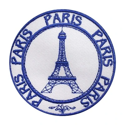 Image de Patch de voyage Pour voyageur Motif Paris Groovy Brodé à repasser ou coudre vêtements, etc. 7 cm