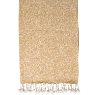 Image de Atout Ciel Serviette de Plage, fouta imprimée avec Franges 90 x 180 cm, Jaune