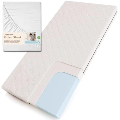 Image de smartwood Matelas 100x180 Enfant Mousse 12 cm avec Drap Housse Mi fermé H2 Certifié Oeko TEX Réversible Lavable Anti Allergique et Respirante Made in EU