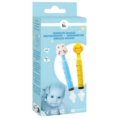 Image de PLIC CARE Lot de 2 Seringues Nasales Bébés Aspirateur Irrigation Nasale Nettoyage Efficace Format Ludique Embout Souple en Silicone sans BPA 10 ml