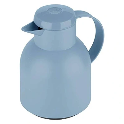Image de Emsa Samba F40101 Pichet isotherme, 1 litre, fermeture Quick Press 100% étanche, 12 h chaud, 24 froid, bleu poudré